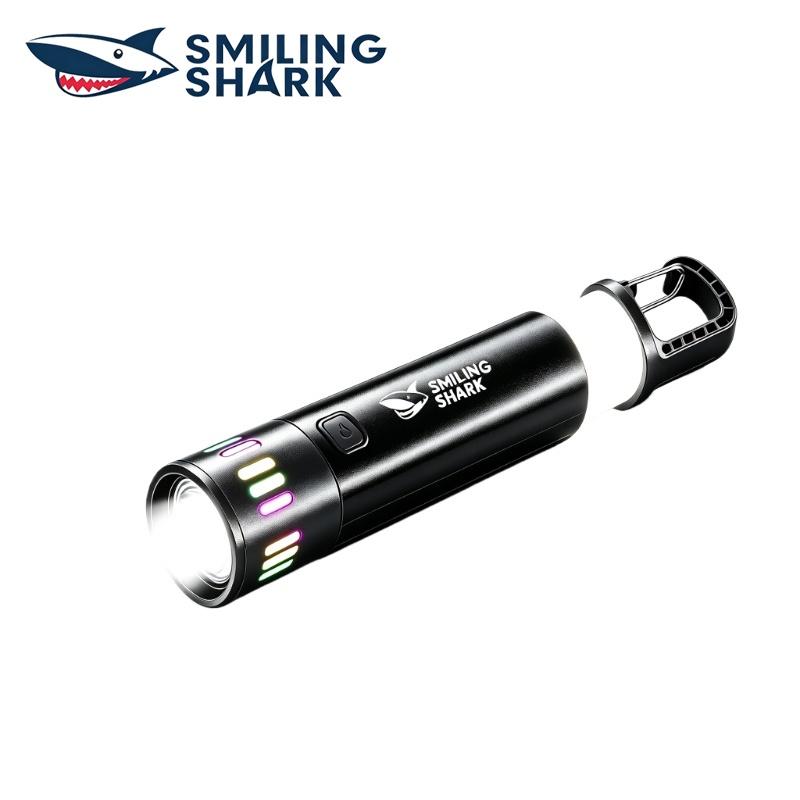 SMILING SHARK Светодиодный фонарь с зумом, высокая яркость, боковой заливающий свет, перезаряжаемый через USB‑C, водонепроницаемый фонарик SD‑1018