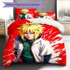 Minato Fourth Hokage Pattern Bedding Quilt Set  Home Decoration  Gift (1 * duvet cover + 2 * pillowcase  without core)