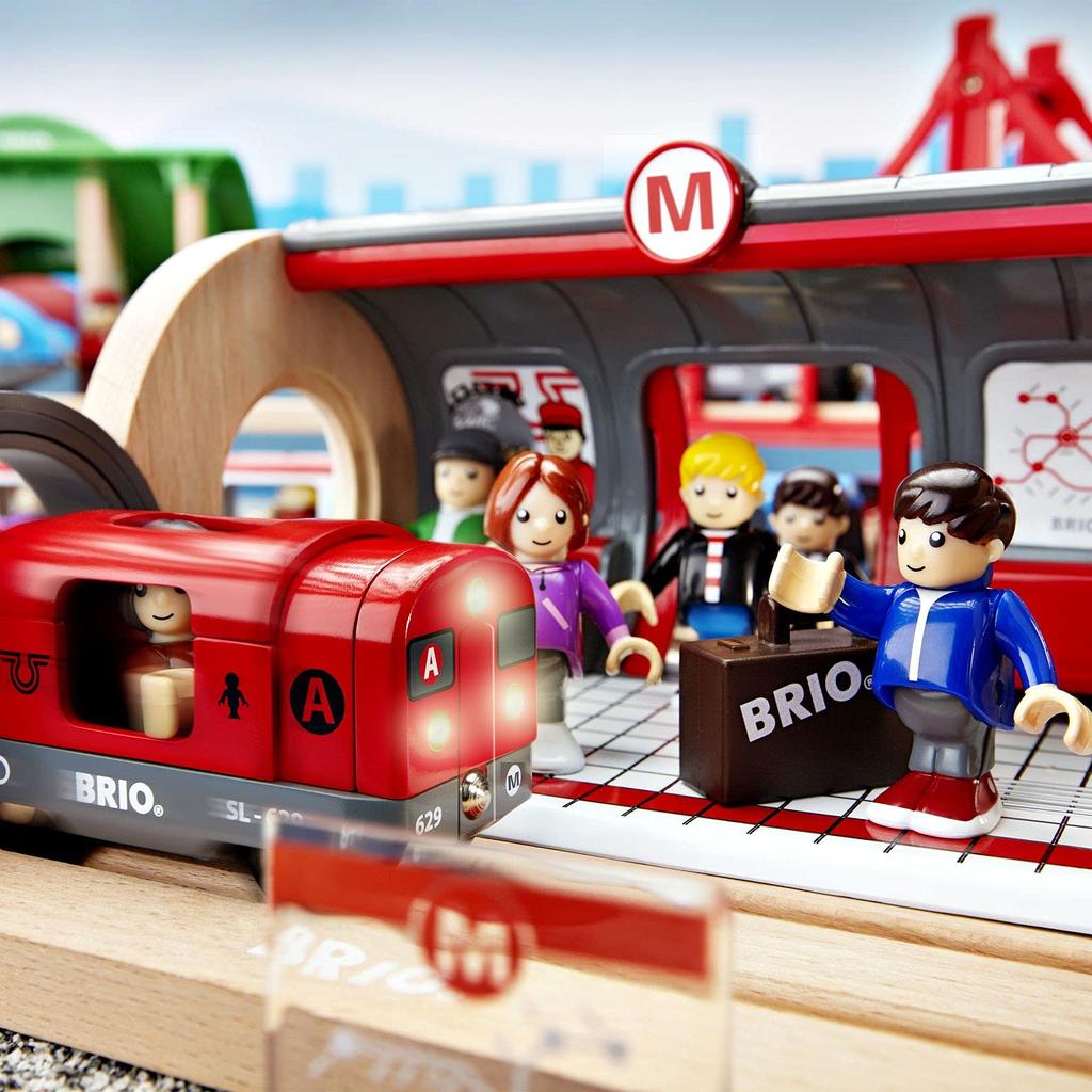 BRIO WORLD Набор Метро [20 деталей] Возраст 3 года и старше (Игрушечный поезд, деревянный, рельсы) 33513