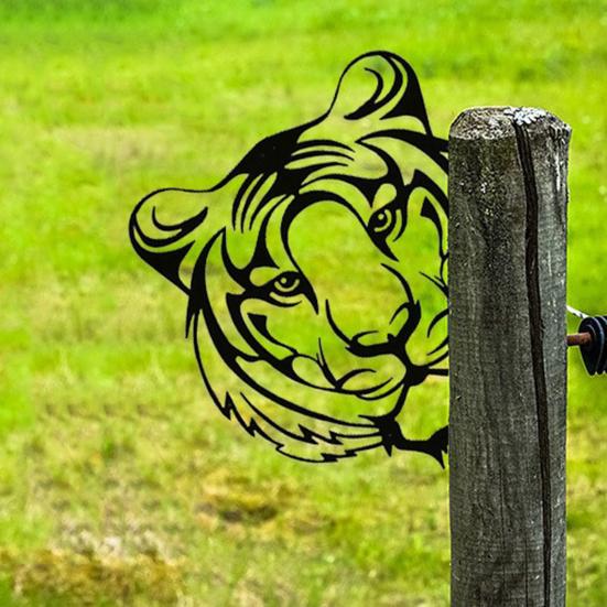 Yousheng Peek-a-Boo металлический знак с изображением животных, выглядывающих из-за угла, садовый знак с силуэтом животных, двусторонний знак с изображением животных, выглядывающих из-за угла, для наружной фермы, забора, столба с деревом