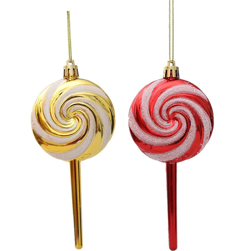 Set of 4 Colorful Acrylic Candy Christmas Lollipop Ornament Festive Decorations for Christmas Tree Party