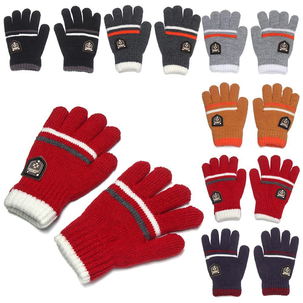 Outdoor Keep Warm Warm Thick Soft Boys Girls Kids Gloves Full Finger Knitted Gloves Mittens