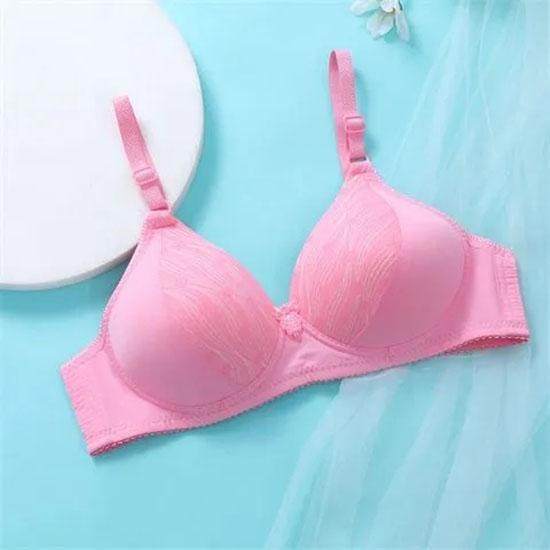 Лисий бюстгальтер в сборе, женский бюстгальтер пуш-ап, розовый кружевной провод, свободный сбор, сексуальная чашка AB, тонкое удобное нижнее белье для груди