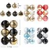 6 Pcs/Box Christmas Ball Decoration Xmas Tree Hanging Pendant Ornament Hand-painted 6cm Black and White New Year Gifts