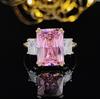 Европейское и американское роскошное кольцо для помолвки с розовым кристаллом, покрытое 18-каратным золотом, стиль R5235