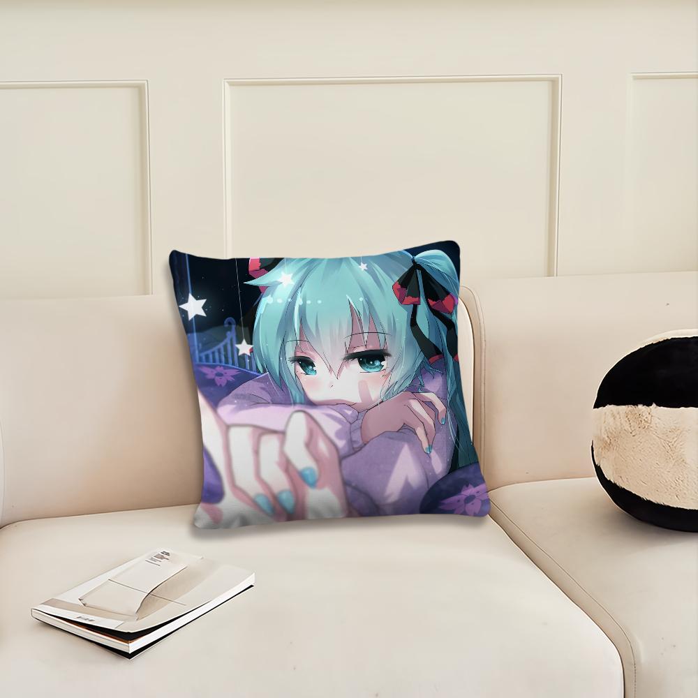 Аниме виртуальный идол H-Hatsune Girl M-Miku наволочка для подушки Гостиная Изголовье Офис Спальня Подушка Диван Подушка для сна
