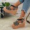 High Heel Big Size Sandals Women Slope Heel Thick Bottom Sandals Fish Mouth Casual Women Sandals