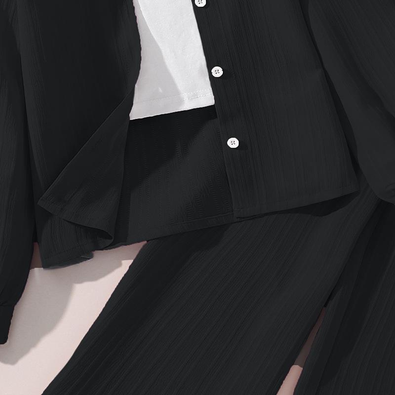 Детский костюм Детская одежда Осень Новый корейский стиль Мальчики и девочки Лазель Рубашка с длинным рукавом Топ Брюки с широкими штанинами