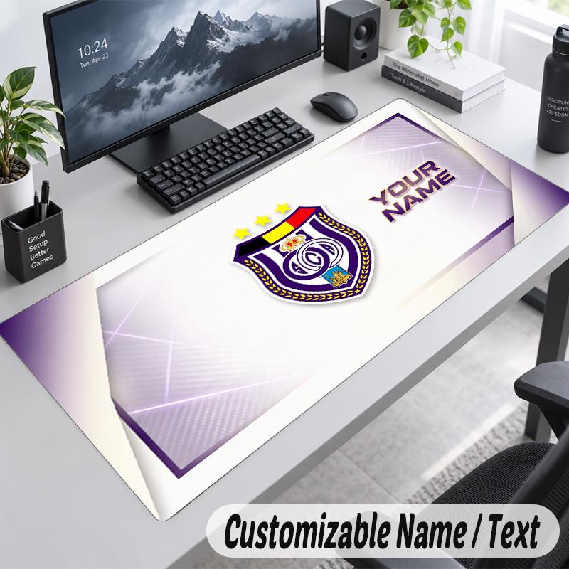 Custom Name Text Mouse Pad Anderlecht FC logo Personalized Desk Pad For Work And Gaming