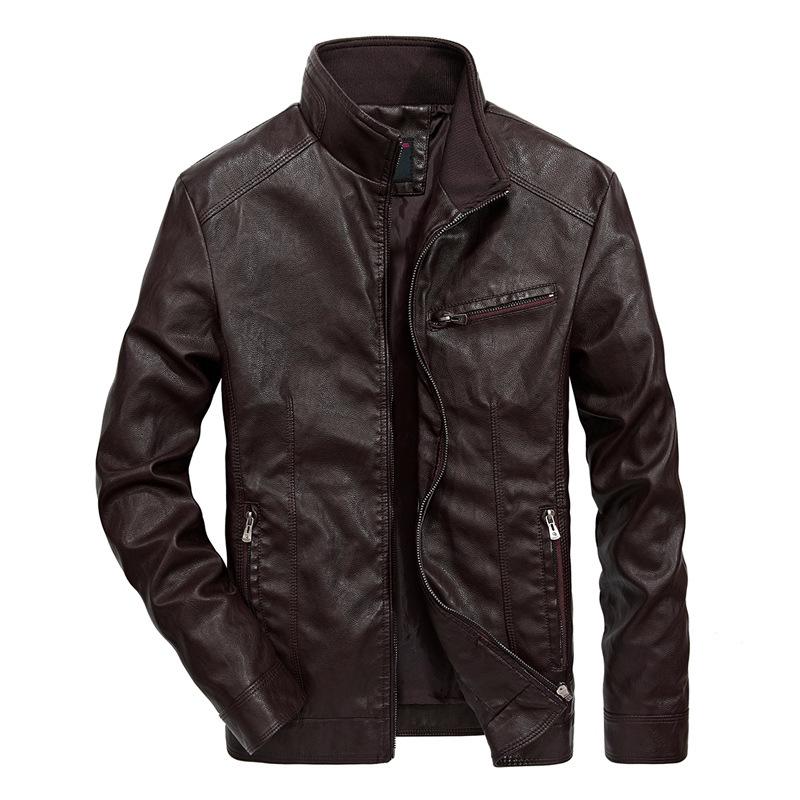 New Leather Jacket Men's Autumn and Winter Korean Style Trendy Slim Pu Leather Jacket Young Handsome Casual Men's Jacket