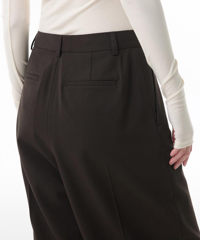 MUSINSA STANDARD WOMAN Женские широкие брюки-кюлоты с запахом [Темно-коричневый]