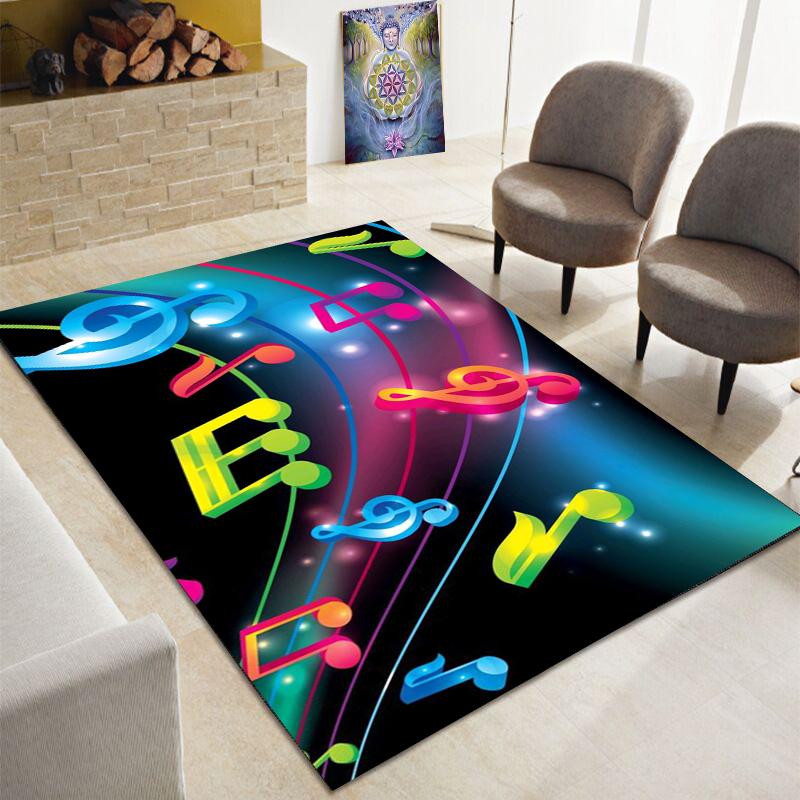 3D Creative Music Note Large Carpet, Living Room, Bedroom Sofa Carpet, Kitchen, Bathroom Door Mat, Non Slip Floor Mat Gift