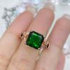 BELLA BOX Новая мода темперамент бабочка принцесса квадратная зеленая форма открывающиеся кольца для женщин циркон помолвка ювелирные изделия подарок