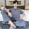 Spring and Summer Men's Pajamas Homewear Suit Summer Short-Sleeved Long Pants Homewear Large Size Youth Students Casual Pajamas