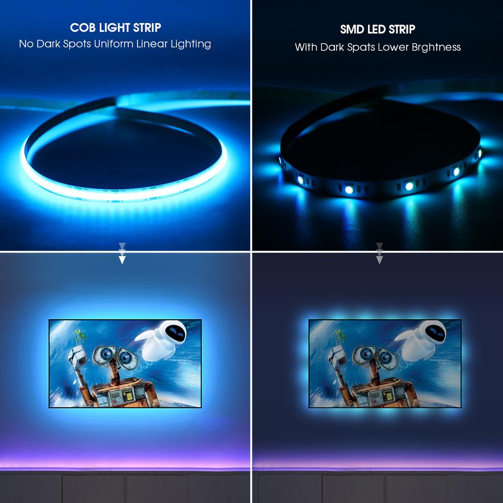 USB LED Light Strip RGB COB Bluetooth APP Control FCOB Flexible RA90 Cob LED Strip Luces Led Lighting Music Sync for Party PC