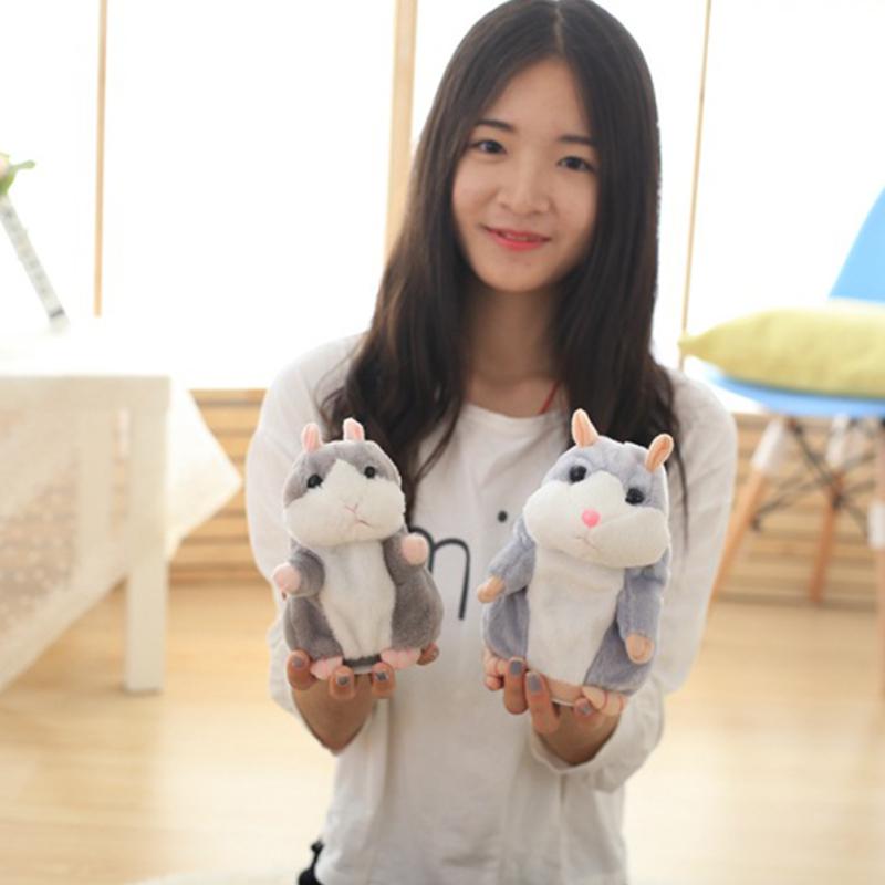 Прекрасная говорящая плюшевая игрушка-хомяк, умеет менять голос, записывать звуки, кивать головой или ходить, раннее обучение