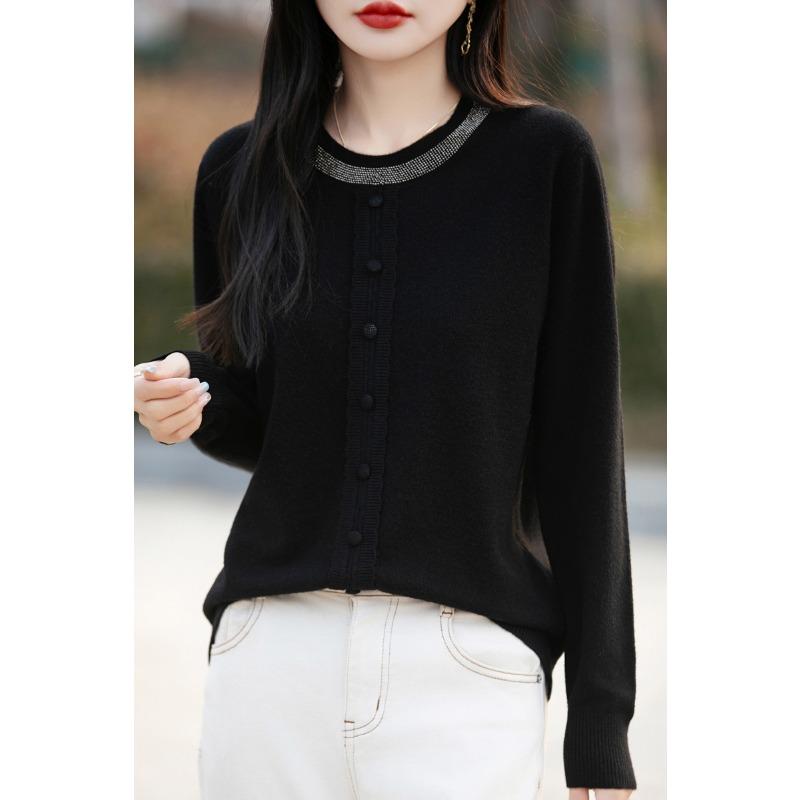 DAFIFY Женская мода повседневная осень-зима однотонный принт длинный рукав O-образный вырез свитера