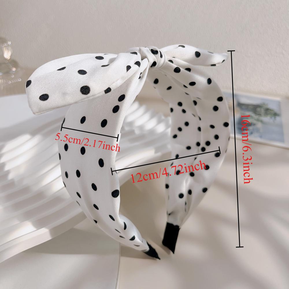 Boho Dots Wide Hair Bands for Women Girls Vintage Beach Bowknot Ear Bows Korean Soft Turbans Headbands Accessories Wholesale