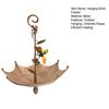 Hanging Birds Feeder for Outdoors Umbrella Shaped Birds Feeder Tray with Dragonfly/Butterfly/Honeybee Metal Wild Birds Bath for Garden Backyard Decor
