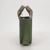 [Pre-Owned] Woody Logo Embroidered Solid Color Linen Canvas And Glossy Calfskin Tote Bag Shopping Bag Shoulder Crossbody Handbag Min - Unused #1XNW57U