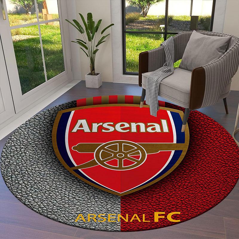 Arsenal F Round Area Rug,Carpet Rug for Living Room Bedroom Sofa Playroom Decor,Non-slip Floor Mat