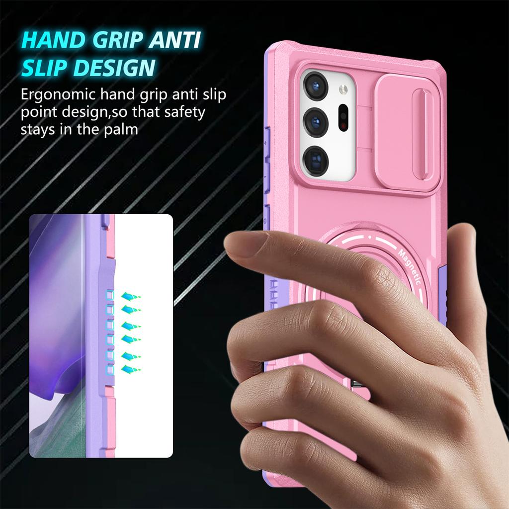 Магнитный чехол MagSafe с металлическим кольцом для Samsung Galaxy S24 S23 S22 S21 Plus PLUG Ultra Magnetic Ring Подставка для объектива камеры Push Pull Защитная крышка для камеры