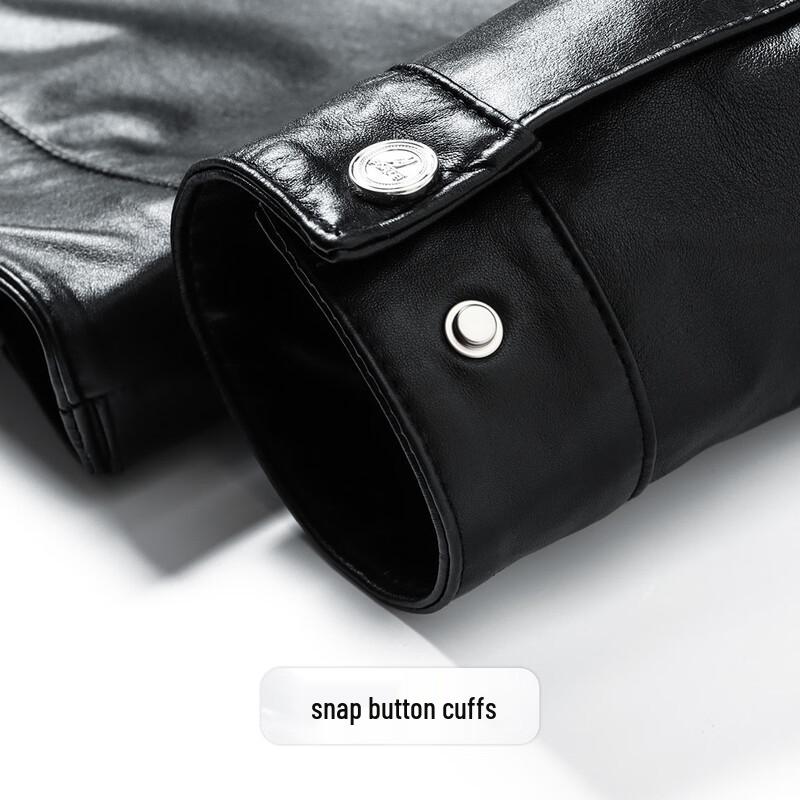 Futing Мужская мотоциклетная куртка из натуральной кожи с лацканами