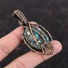 Evil Eye Copper Multi Turquoise Pendant Copper Wire Wrapped Pendant Moonstone Gemstone Pendant Copper Jewelry Gift For Her Handmade Pendant