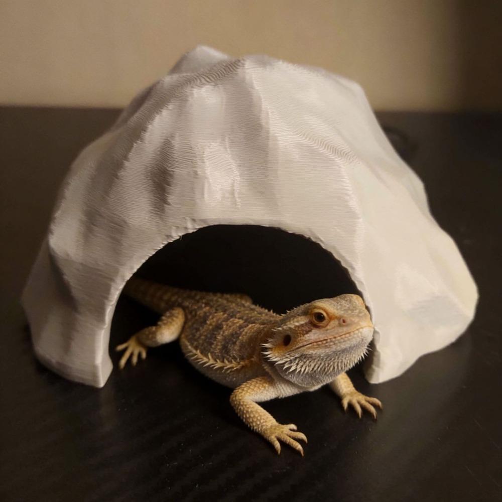 Stable Reptile Habitat Realistic Hidden Cave Shelter for Lizards Turtles