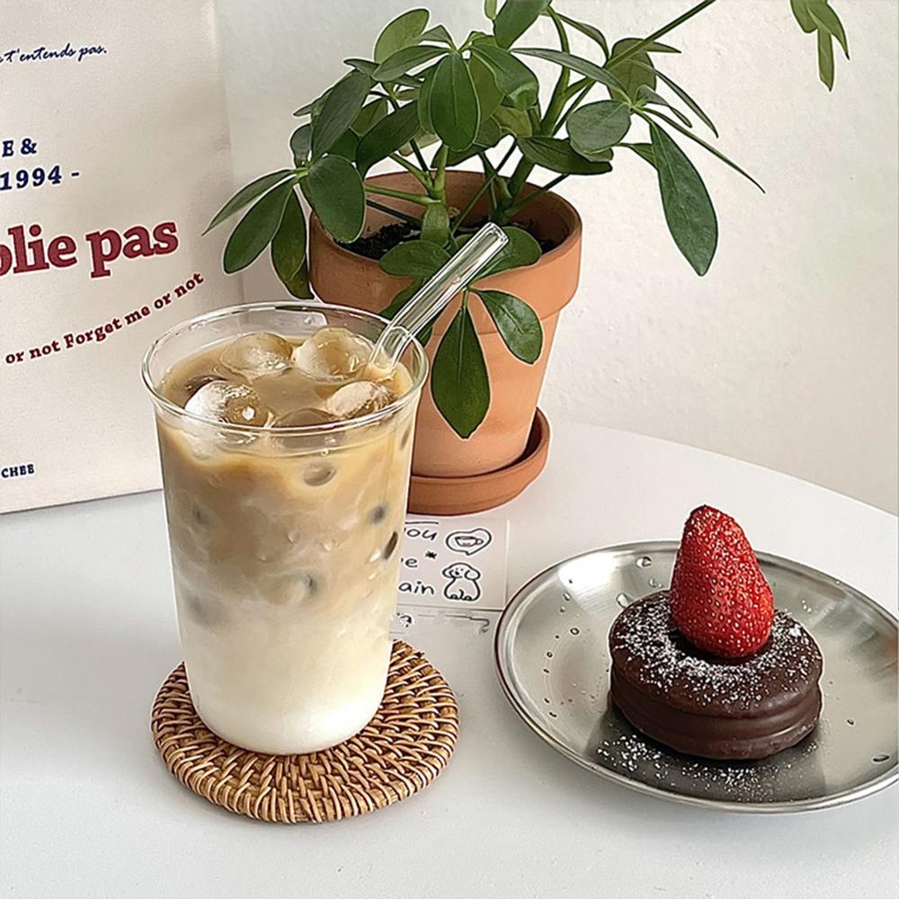 420ml Transparent Glass Coffee Mug Breakfast Mug Latte Cup High Borosilicate Glass Cup Beer Milk Water Cocktail Drinking Mugs