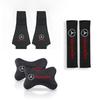 CRX1 Embroidery Car Seat Head Neck Rest Cushion Headrest Pillow Seat Belt Pad For Benz AMG W205 C300 W203 W206 W108 W124 W126 Sticker