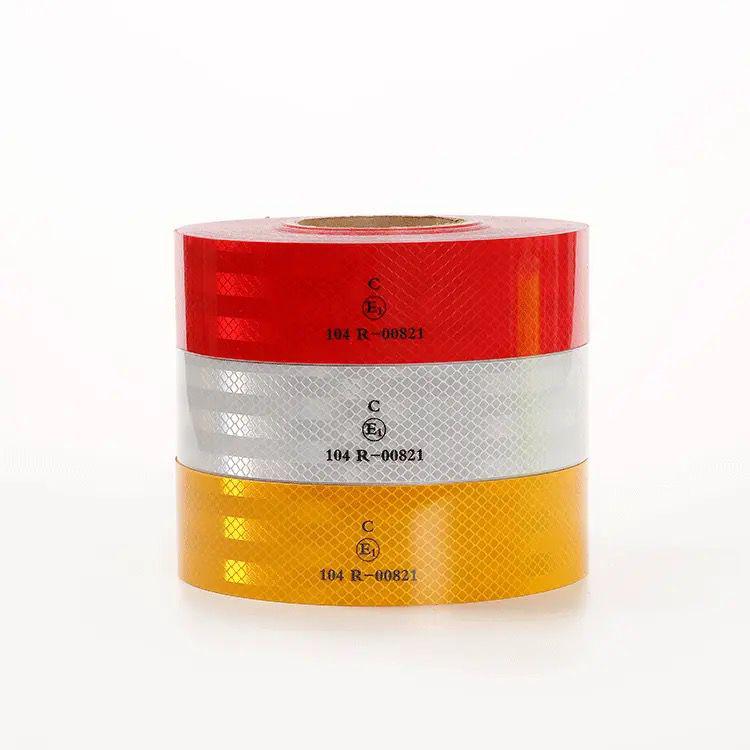 Светоотражающая лента CE EU DOT-C2 красного/белого цвета ПЭТ-пленка Светоотражающая полоса для техосмотра транспортных средств
