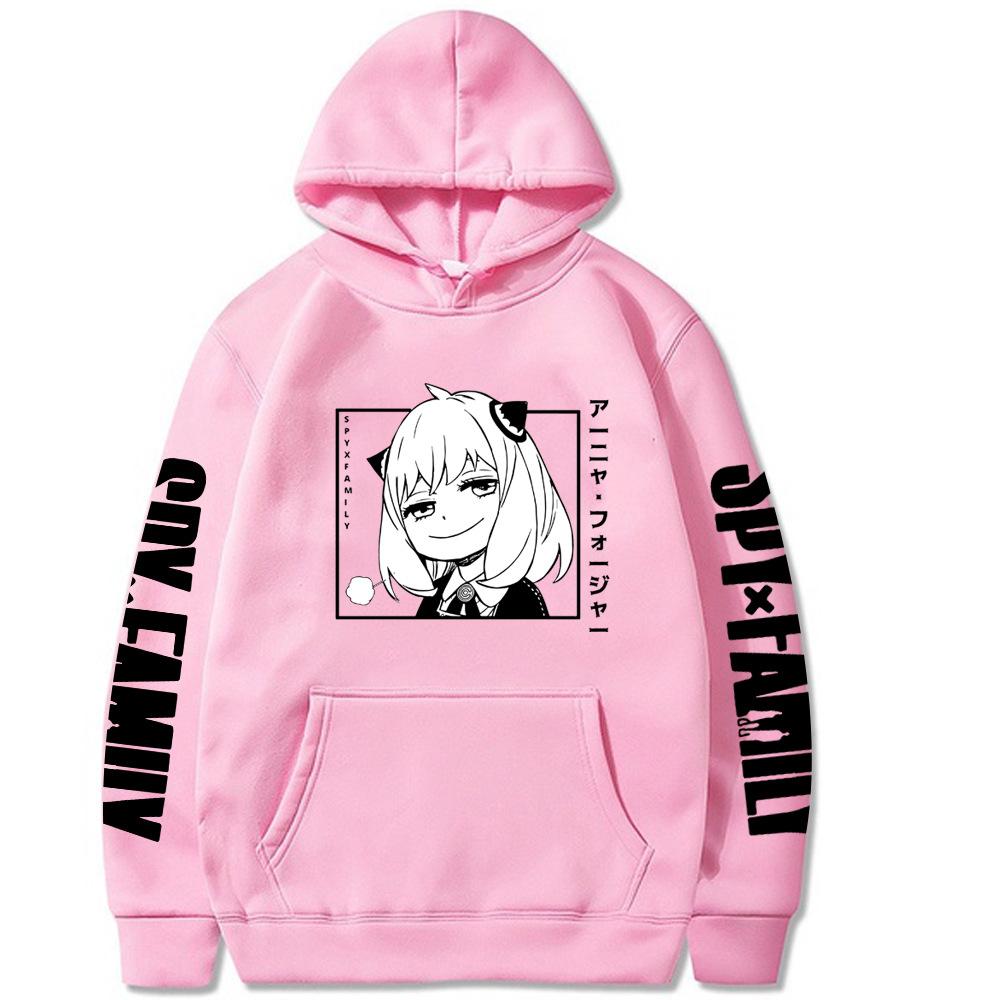 SPY×FAMILY Толстовки в стиле аниме Anya Forger Manga Graphic Cartoon Printed Мужчины Женщины Толстовки с длинными рукавами Свободные повседневные пуловеры с капюшоном Уличная одежда
