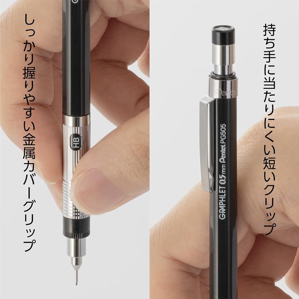 Механический карандаш Pentel PG505-AD, graphlet, металлический серый, 0,5 мм