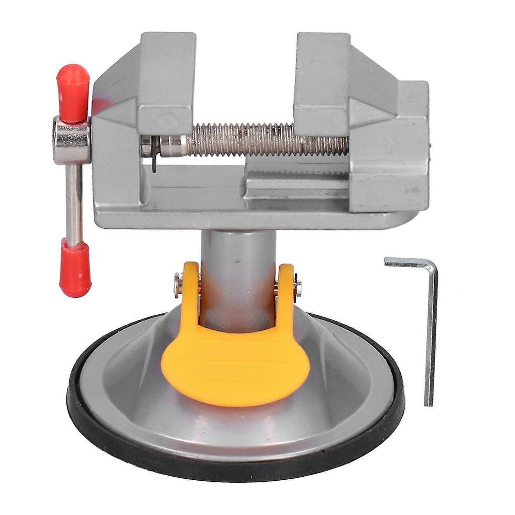 Suction Cup Mini Vise 45# Steel 360 Degree Rotation Mini Hand Tool for Glass Desktop Metal