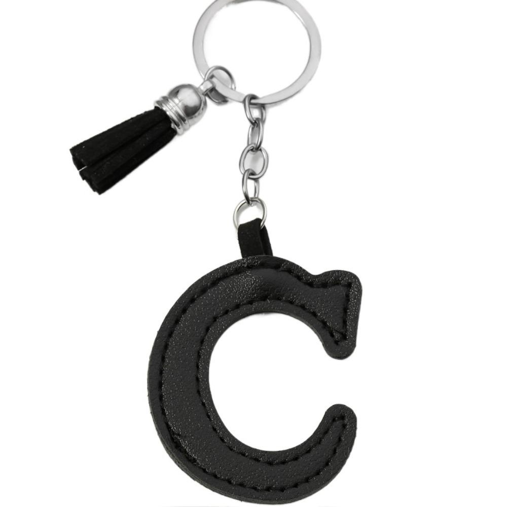 Брелок для ключей с алфавитом, пряжка для ключей от автомобиля, органайзер для ключей, деловой держатель для ключей из искусственной кожи, 26 букв, брелок в подарок
