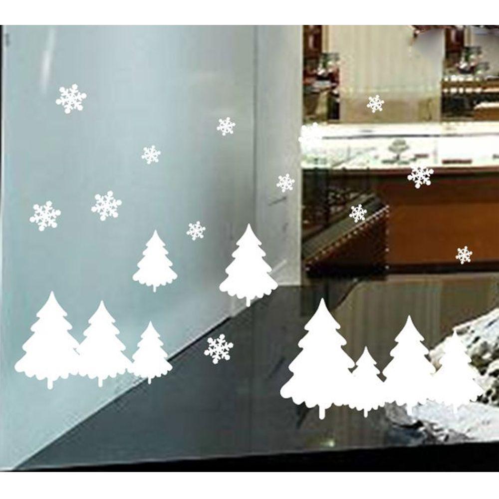 Новогодние подарки в виде снеговика и снежинки Рождественские плакаты Веселое Рождество Декор для окон Наклейки на окна