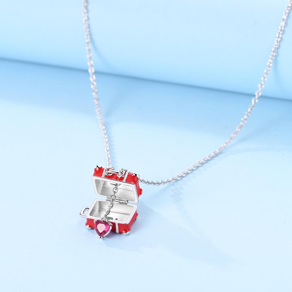 Red Love Trunk Charm Copper Charm Beads Fit Original Bracelet Pendant Necklace Diy Jewelry Birthday Gifts