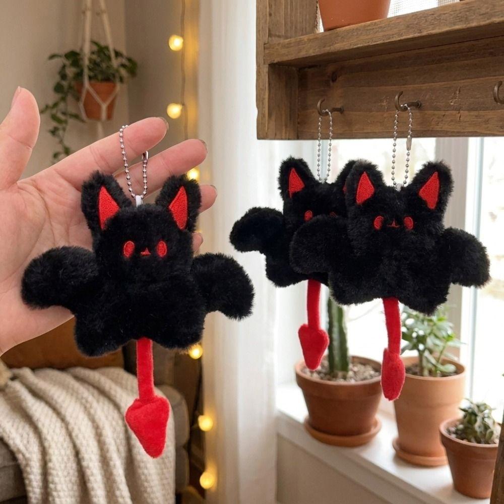 Soft Plush Bat Doll Keychain Room Decor Cute Bat Keyring Bat Hanging Ornament Birthday Gift