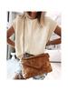 Women's Cap Sleeve Knit Pullover Crew Neck Lightweight Short Sleeve Summer Sweater