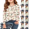 Girls Long Sleeve T Shirts Kids Fall Tops Crewneck  Printed Basic Tees 5-14Y