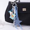 Popcorn Potato Chips Braided Rope Bag Pendant PU Leather Star Keyring  Birthday Parties