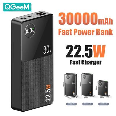 Power Bank 30000 мАч PD 20 Вт/22,5 Вт, быстрая зарядка для Huawei P40 MacBook Pro Powerbank для iPhone 13 12 11 Samsung Xiaomi повербанк