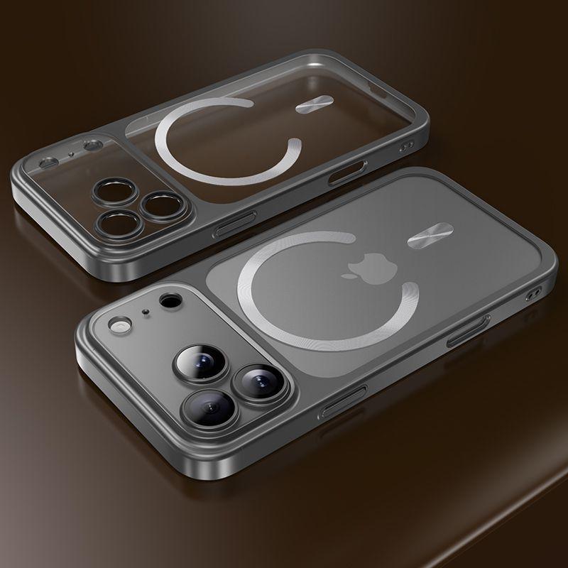 Прозрачный Магнитный Чехол С Покрытием Для Magsafe Для iPhone 17 Air 15 16 17 Pro Max Полная Защита Камеры Ударопрочный Жесткий Чехол