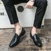 Men's Plus Size Leather Shoes Classic Gentleman Style Party Outdoor Leisure Business Wedding Men's Office Slip On Black Shoes