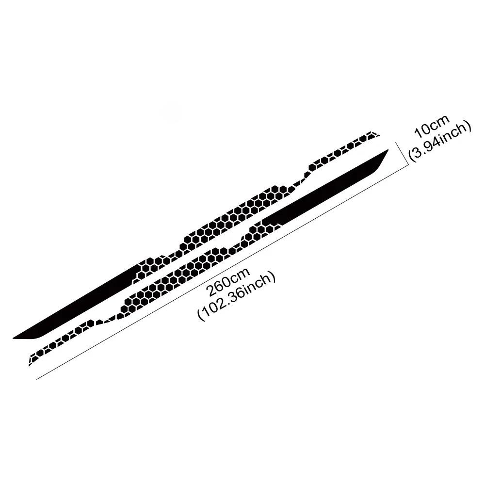Car Waist Line Decor Sticker For Volkswagen-VW T-cross R line Racing Sport Stripes Honeycomb Graphic DIY Vinyl Decal Accessories