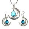 Комплект из серег и подвески ко Дню матери с драгоценным камнем London Blue Topaz