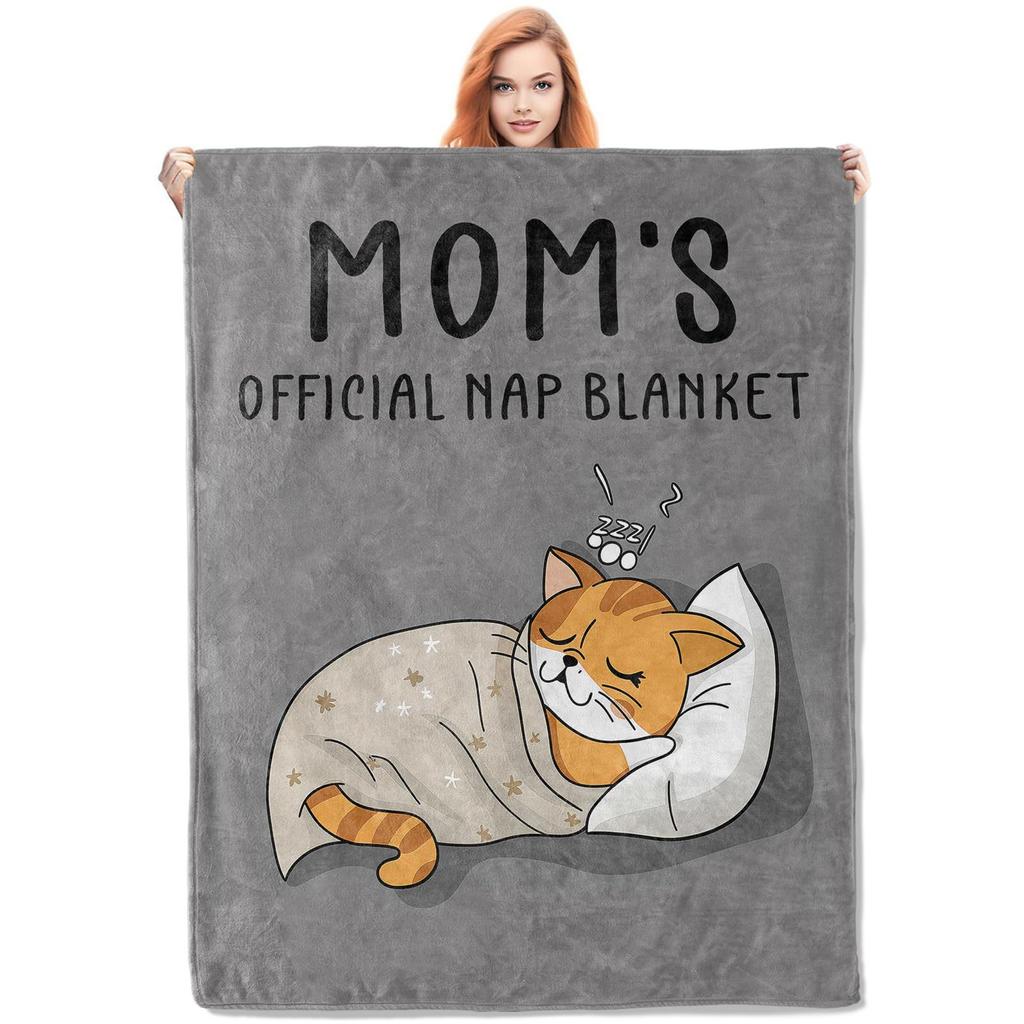Fun Cat Printed Blanket Digital Printed Flannel Blanket Cartoon Printed Nap Blanket Air Conditioning Blanket