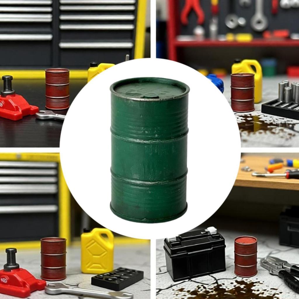 Декоративные аксессуары Модель бочки с нефтью 1/64 Компактная Коллекционная Миниатюрная скульптура Потертая для