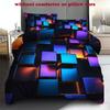 Открытый 3 шт. 3D Красочный Железный Блок Полиэстер Набор Пододеяльников 1*Пододеяльник + 2*Наволочки Без Наполнителя Печатный Постельный Комплект Мягкий